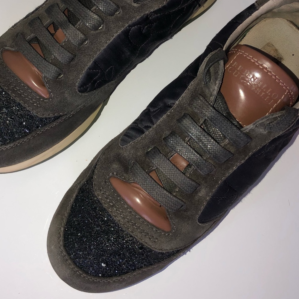 Brunello Cucinelli techno fabric suede sneakers